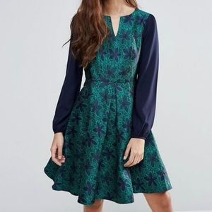 ASOS Traffic people blue and green printed dress